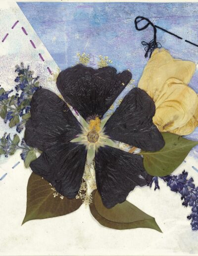 Black Hollyhock Over Moon - SOLD