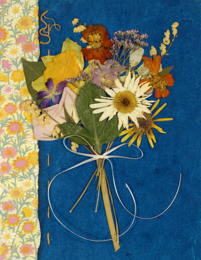 Bouquet with blue background
